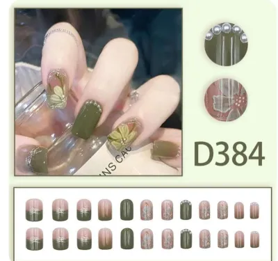 Multi Design Beautiful Fake Nails (24 Pcs)